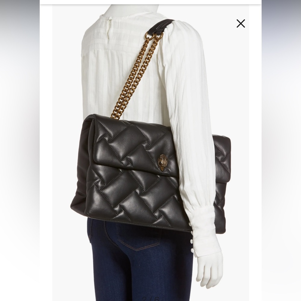 New KURT GEIGER Kensington Soft Leather XXL Bag 15" x 9" Black 4708500109 New